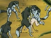 Werewolves pounds sexy hentai catgirl on both ends